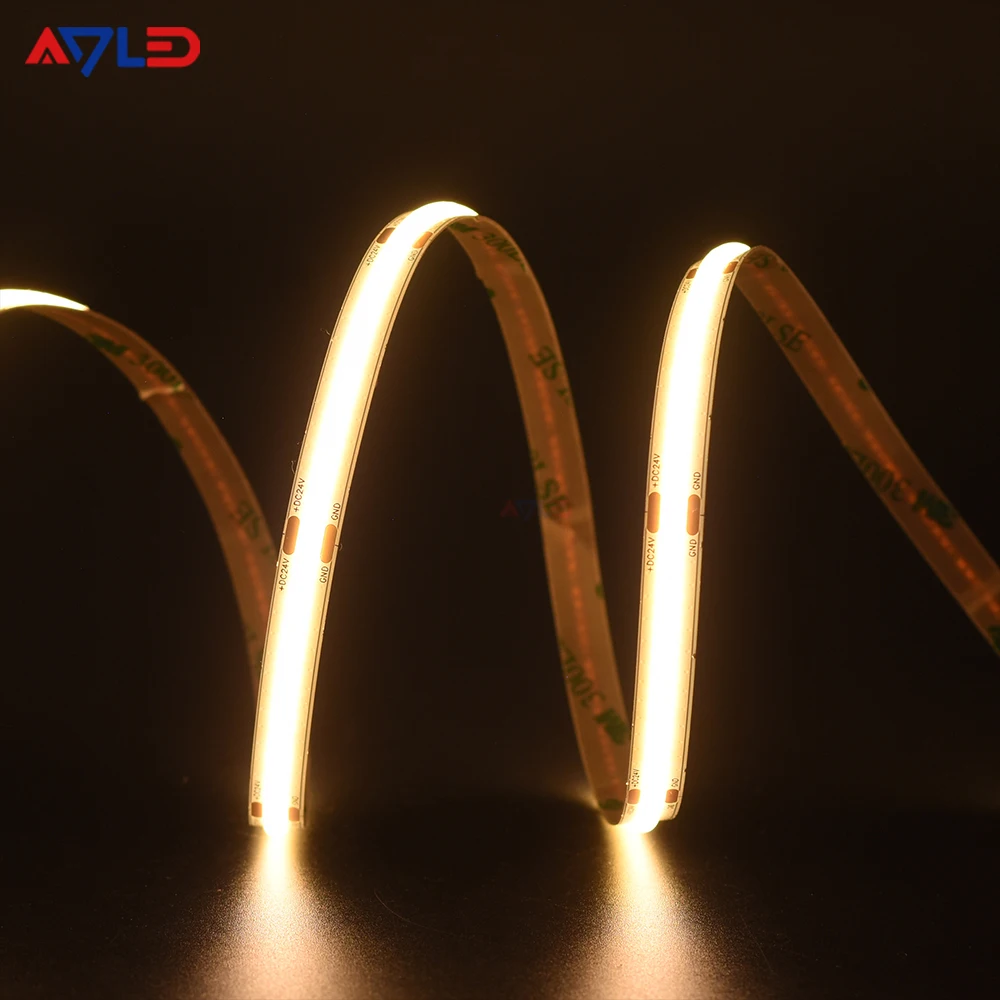 High Efficiency Cob DC24V Flexible LED strip Light 480leds/m 1300lm/m with 3-Year Warranty White IP20 Rated CE/ROHS Listed