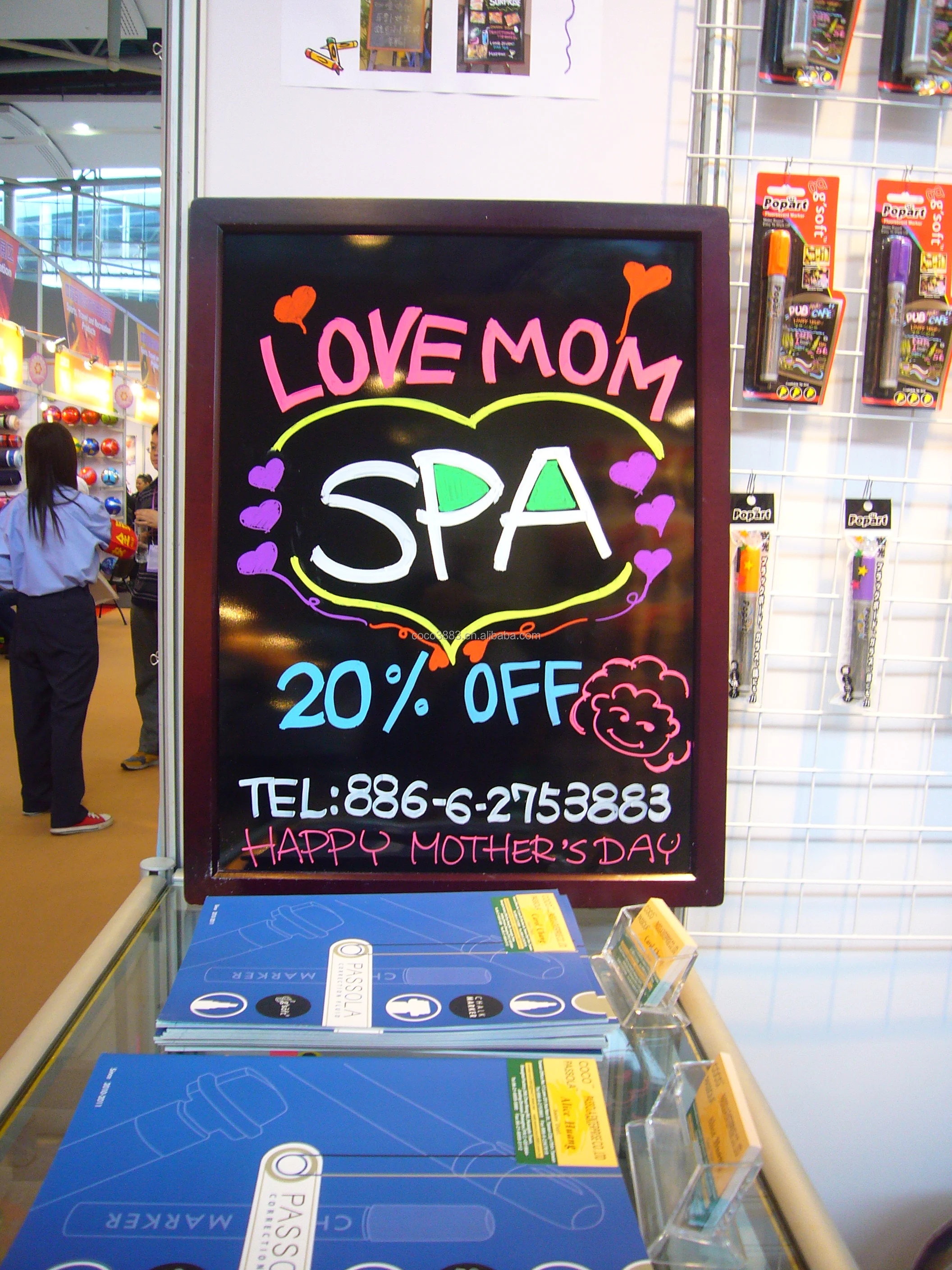 Fluorescent color 15 mm Flat Nib Water based Erasable Liquid Chalk Marker 50 colors