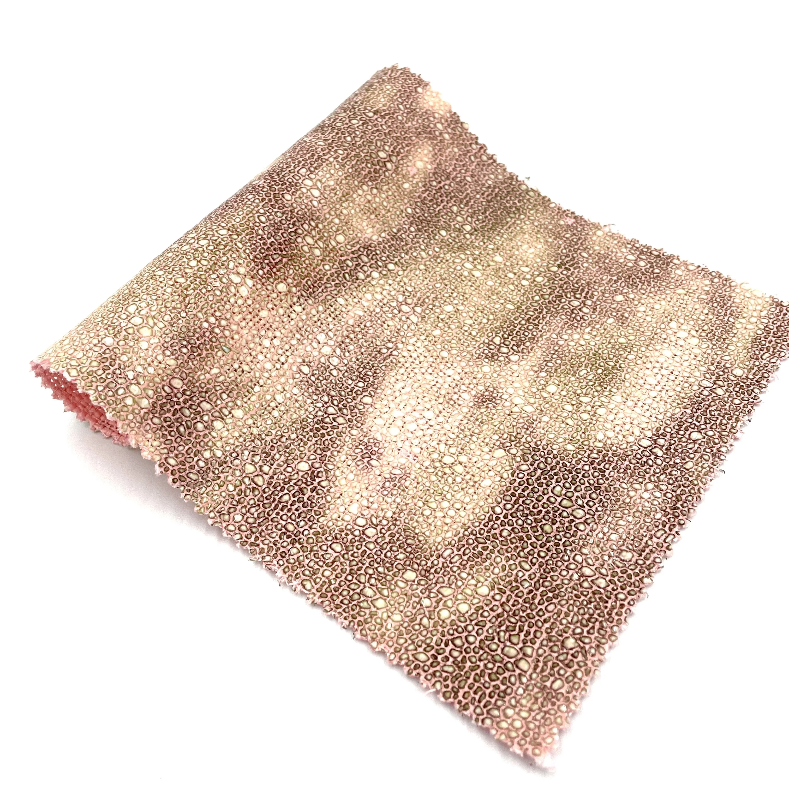 EPO High Quality Flax Linen Fabric with Laser Transferred Pearl Fish Design for Bags