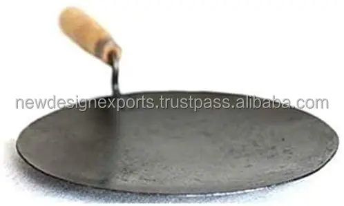 12 inches Excellent Quality  Iron Tawa with Wooden Handle For Cooking Chapati Bread Roti Cooking Pan Utensil Indian Tava