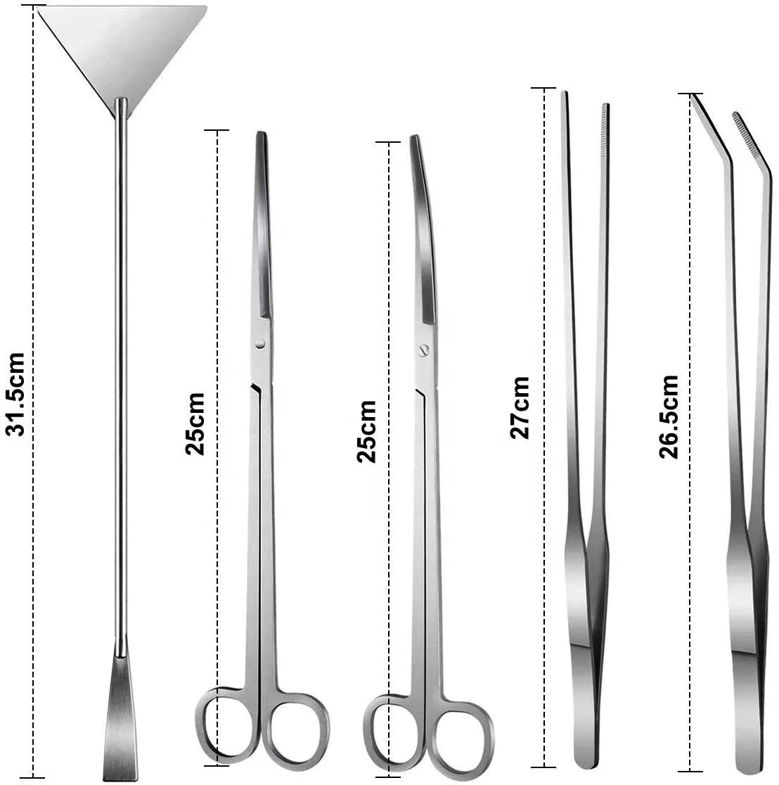  Набор инструментов для аквариума 5 в 1 из нержавеющей стали Пинцет водных растений ножничный шпатель инструменты