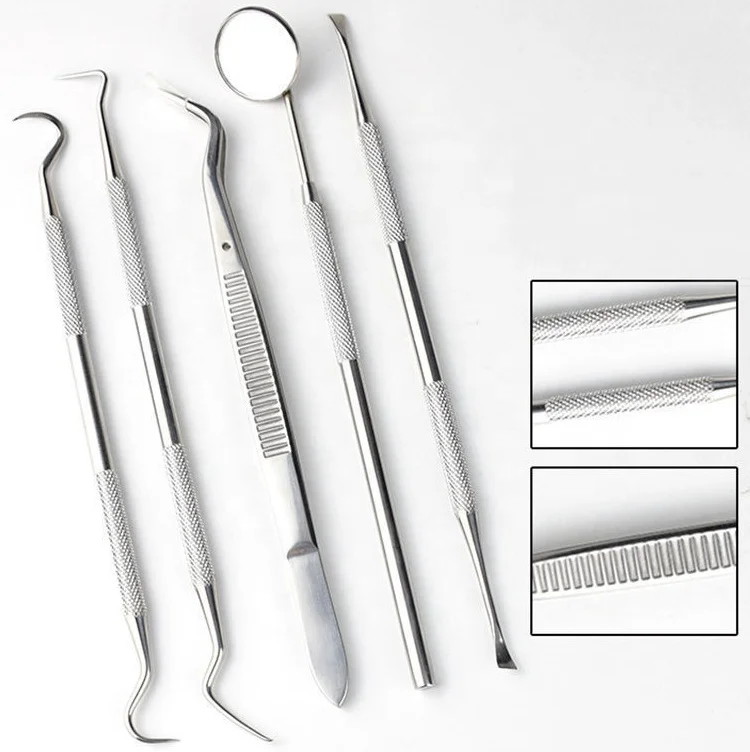 Набор инструментов для чистки полости рта набор из 5 стоматологических зубов ухода за полостью зубочистка зубной зеркальный зонд