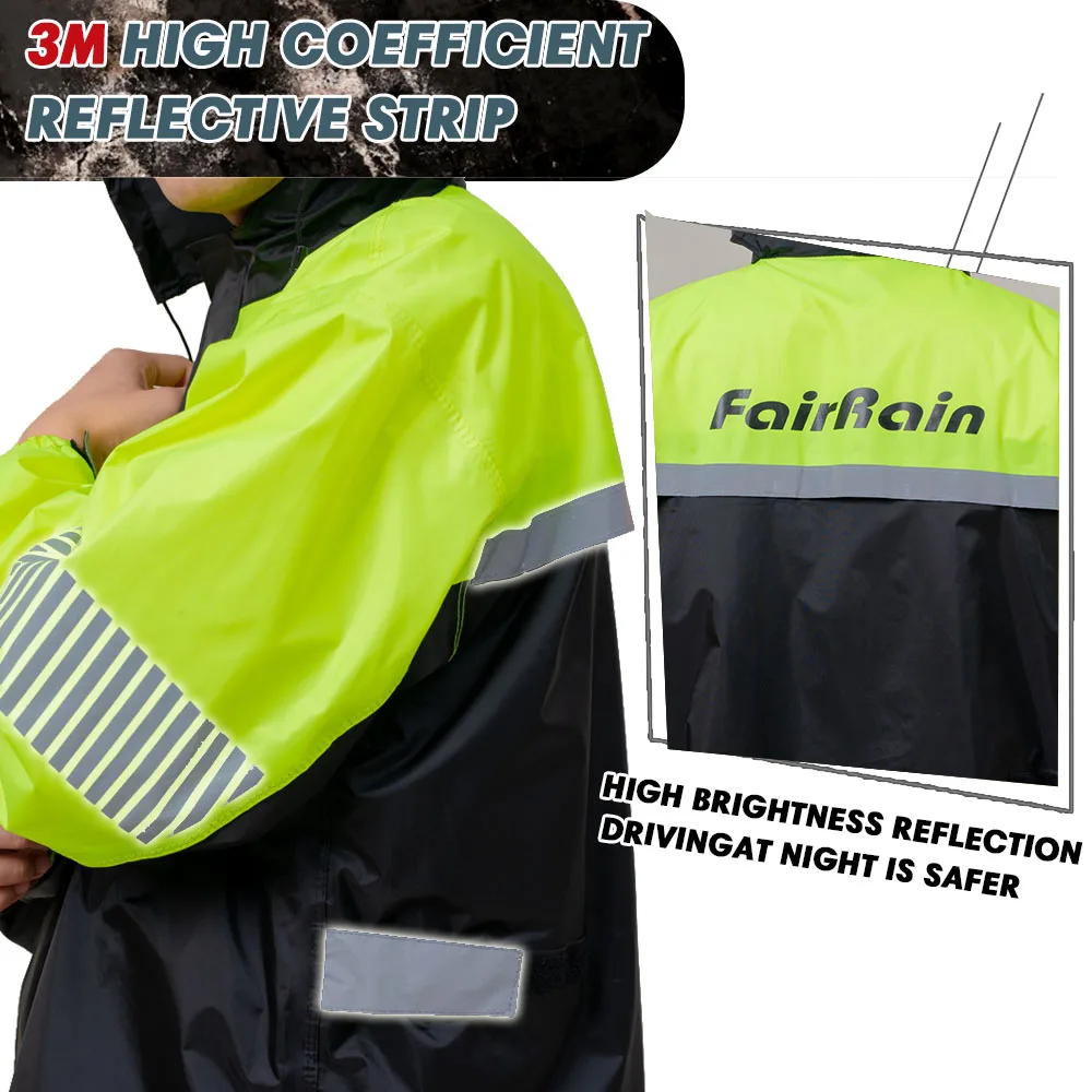 Custom Night Hawk Fashion Motorcycle Rainproof Windproof Rain Coat Waterproof Motorcycle Suit Water Proof Rainsuit