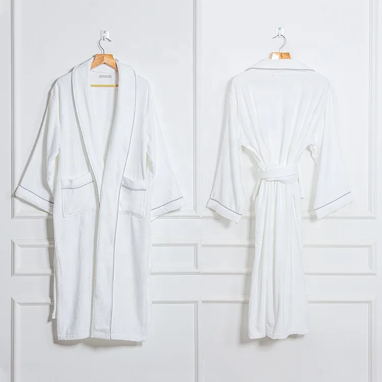 Hotel Wholesale 100 Cotton White Satin High Quality Bathrobs