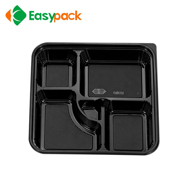 Taiwan 5 compartments plastic disposable bento box food container for lunch