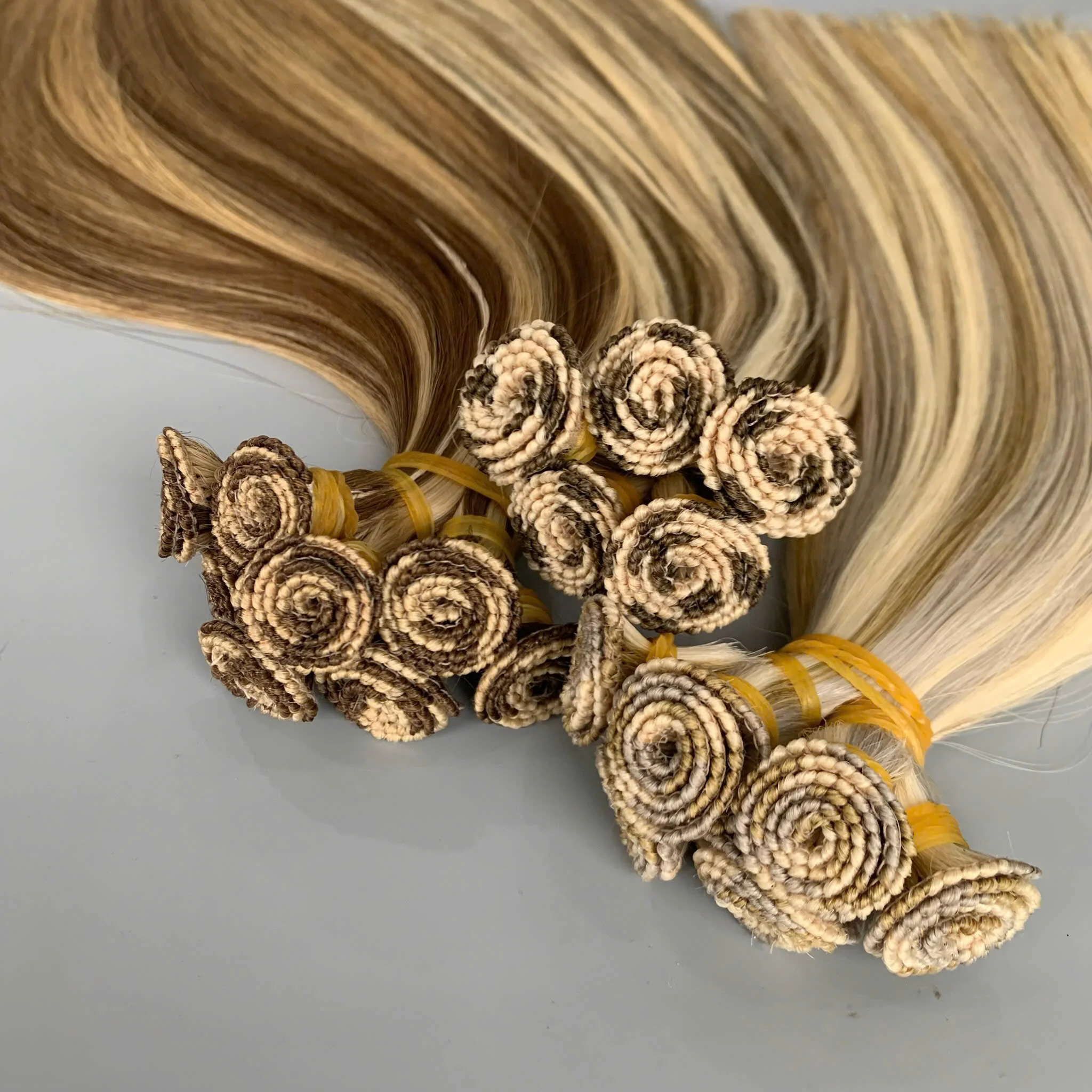 Manufacture Wholesale Factory Price Hand-tied Weft Virgin Cuticle Aligned Hair Extensions Straight Hand-tied Manufacture