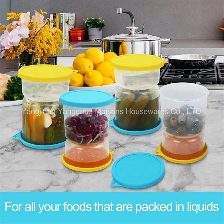Maisons New Arrival Kitchen Storage Leak-proof Pickle and Olives Canning Jar Container with Strainer