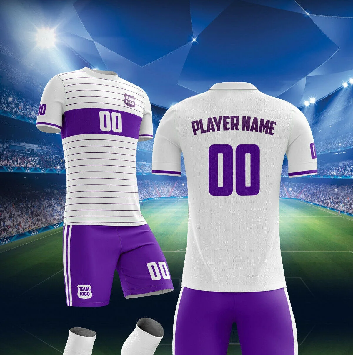 Amazon Hot Selling Mens Cheap Soccer Uniform with team logo custom sublimated design football uniforms