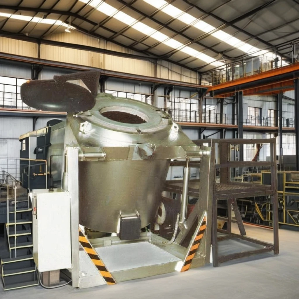 High Quality 500 Kgs Aluminum Melting Crucible Furnace Automatic Burner System Tilting Converter Furnace Featuring Bearing