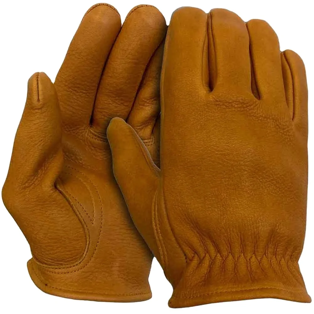 Hot Selling Leather Gloves Driving Legendary Mens Tan Deerskin Leather Short Wrist Motorcycle Gloves/Black Leather Gloves