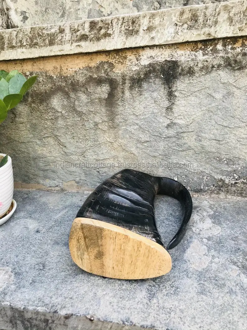 Buffalo Horn Drinking Mug Original Viking Drinking Horn Mug Tankard For Home And Hotel