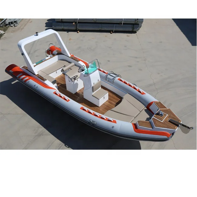 Роскошный 25-футовый производитель RIB760 Спортивная лодка из стекловолокна высокоскоростные надувные лодки