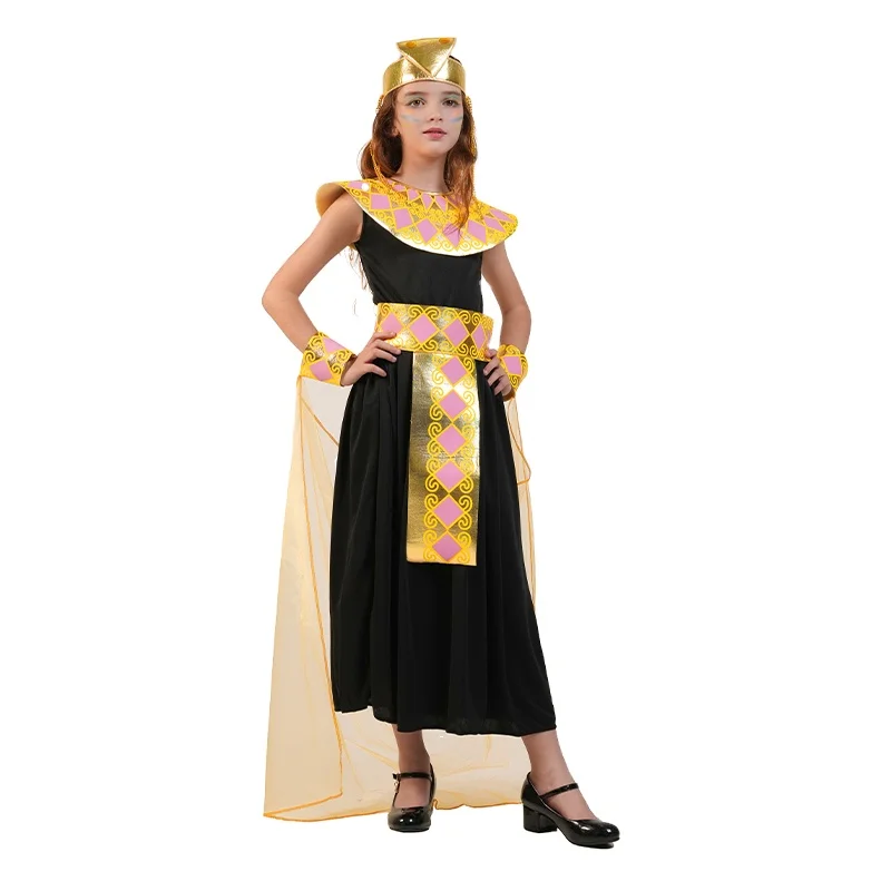 Wholesale Halloween Campus Stage Performance Cleopatra Cosplay Clothes Kids Girls Role Play Suits Costumes