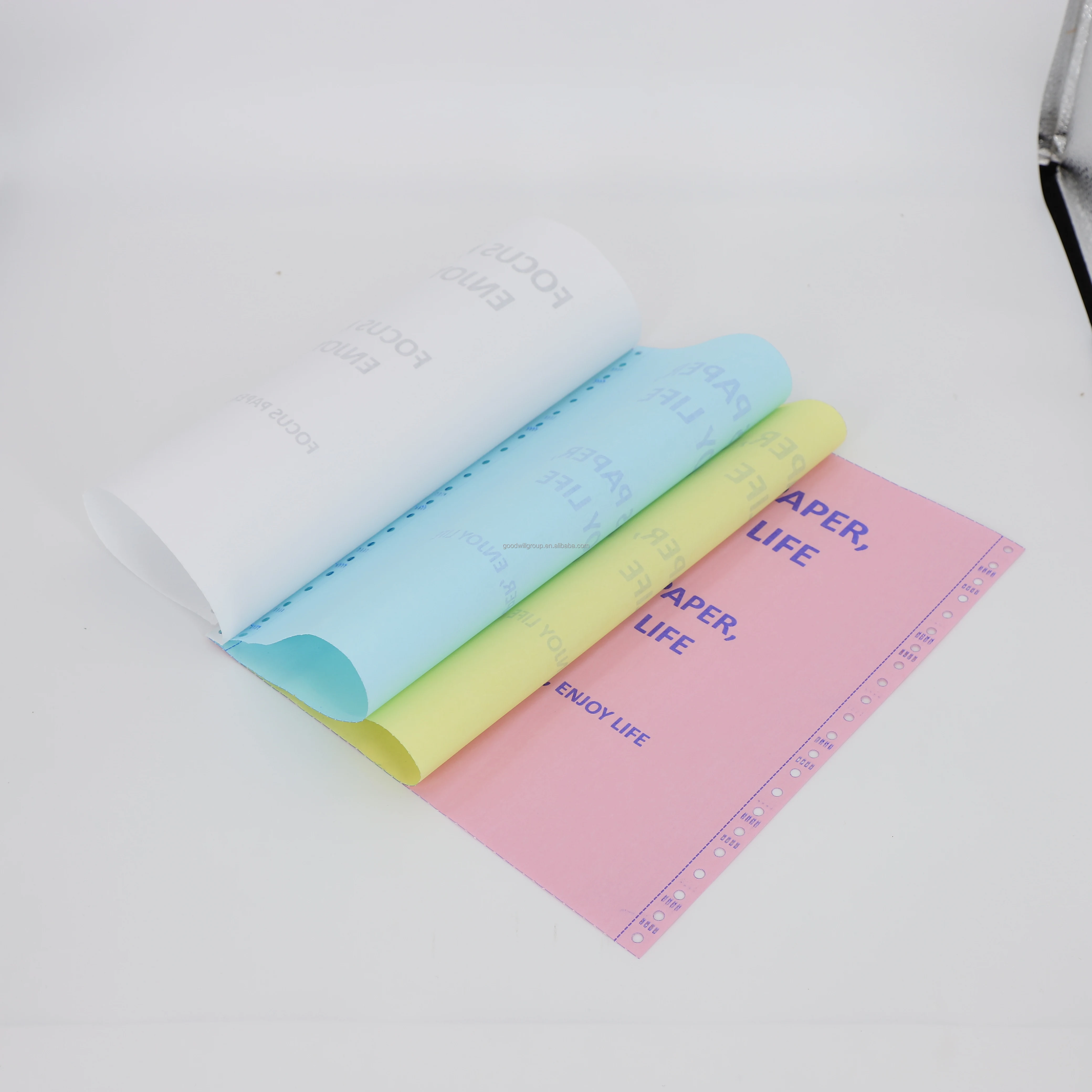 100% Virgin Wood Pulp Blue Image Invoice Paper A Grade CB/CFB/CF5 Plys Self Copy Paper