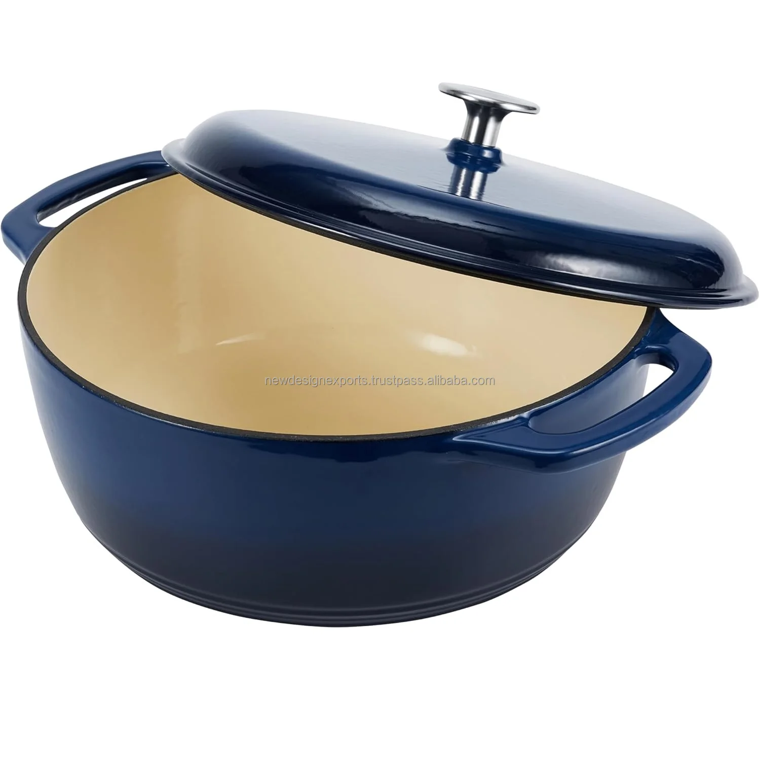 Cast Iron Round Dutch casserole with lid Navy