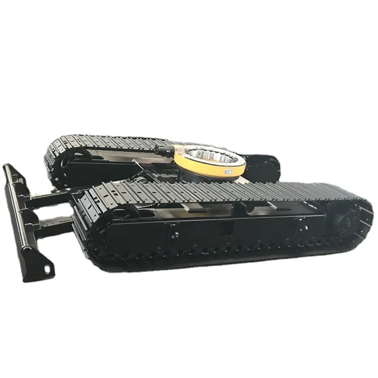 Hot sale steel crawler undercarriage with slewing bearing 0.5-150 tons for hydraulic drilling rig excavator dozer loader machine