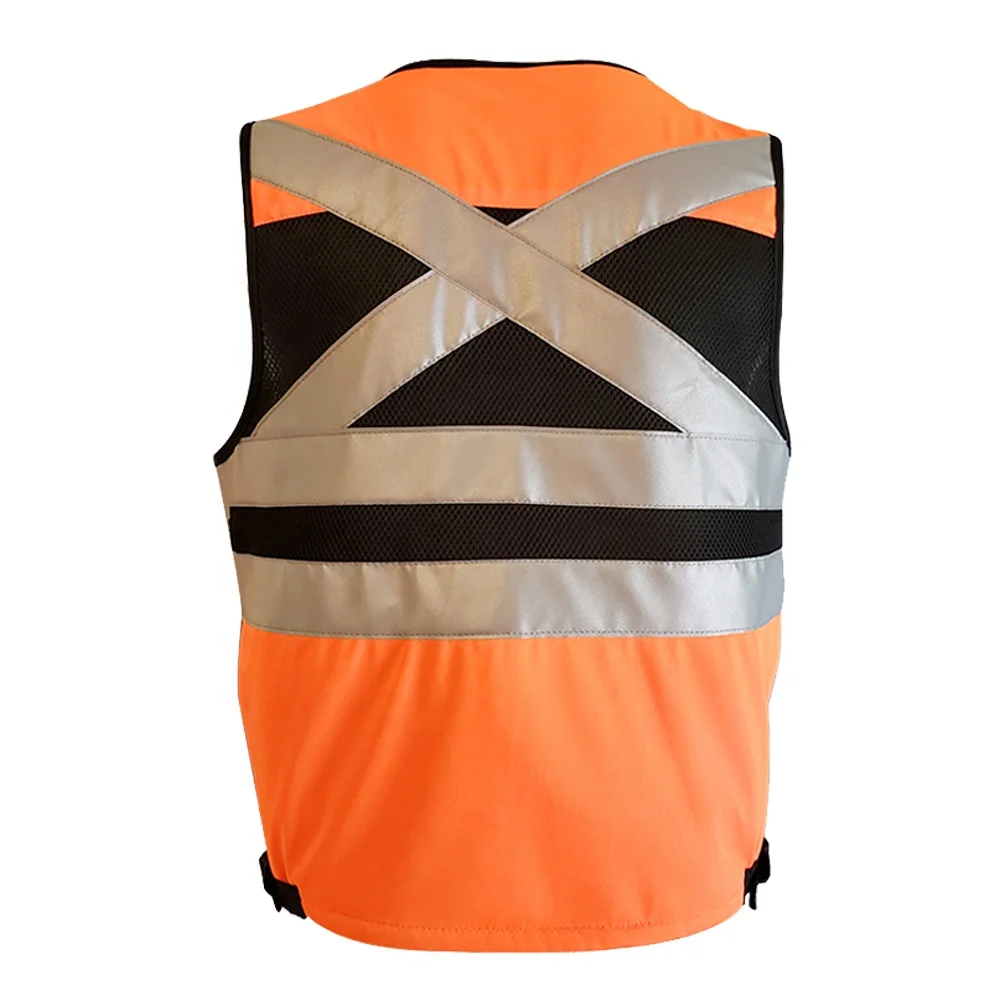 Hot Sales Working Safety Vest High Visibility Reflective Tape Front Zip Construction Safety Vest