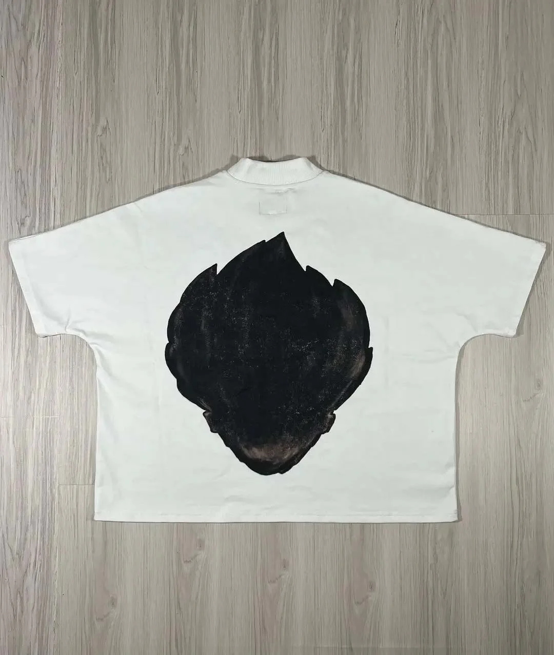 Custom Anime Graphic Print Cropped Boxy T Shirt Heavyweight 300 GSM Cotton Oversized Boxy Fit T Shirt Men y2k Streetwear Clothes