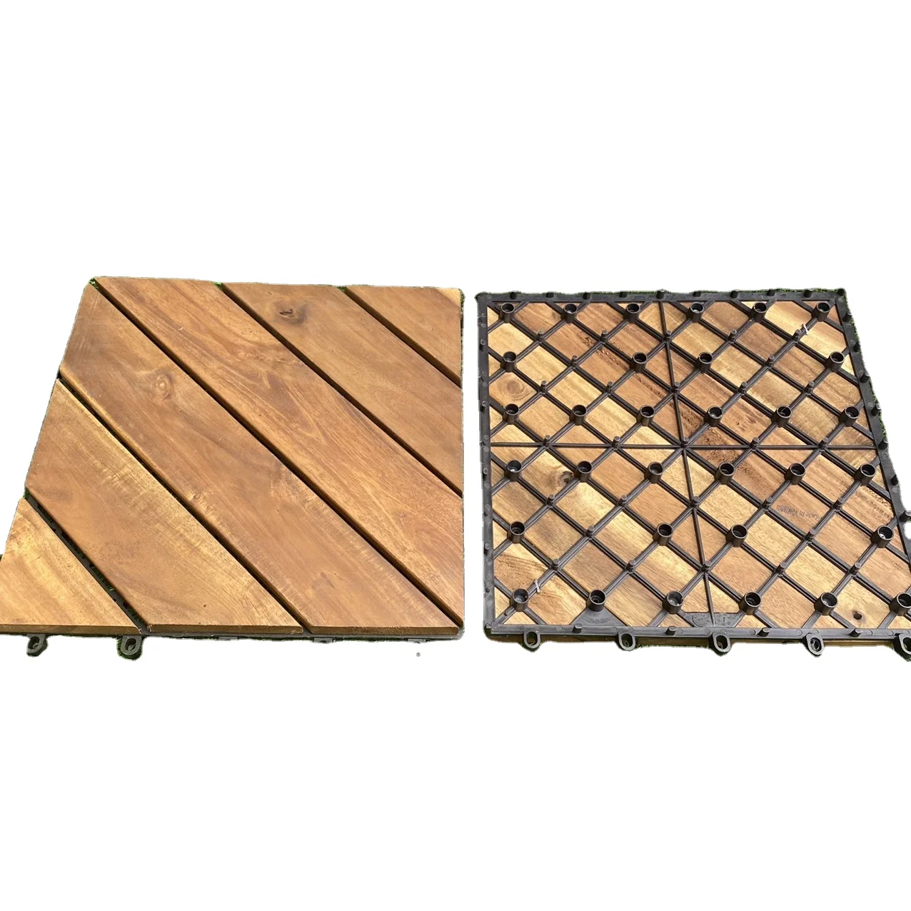 Good price and high quality garden floor tiles Acacia wood deck tiles interlocking wooden flooring from Vietnam
