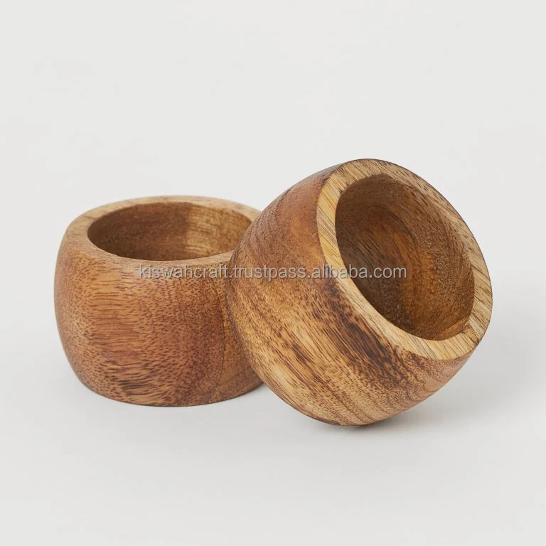 Wooden Napkin Ring Round Shape High Quality Solid Wooden Napkin Ring From Best Exporter In India