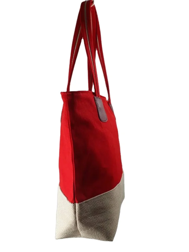 Reusable Jute Canvas Tote Bag for Women, Cloth Bags with Handles for School Work, Shopping Tote Bags Gift for Friends Females