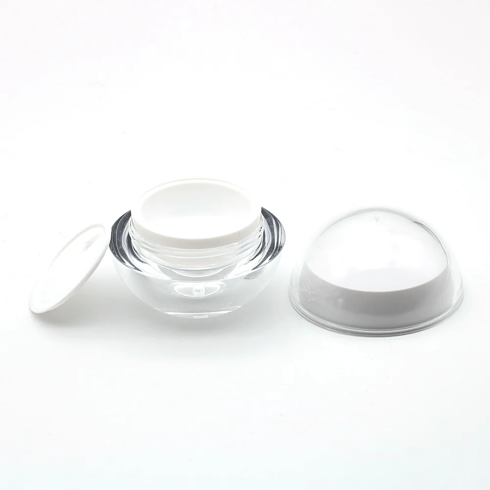 High Grade 5g 8g 15g 30g 50g Ball Shape Cosmetics Packaging Plastic Cream Containers Acrylic Jars White Cream Jar
