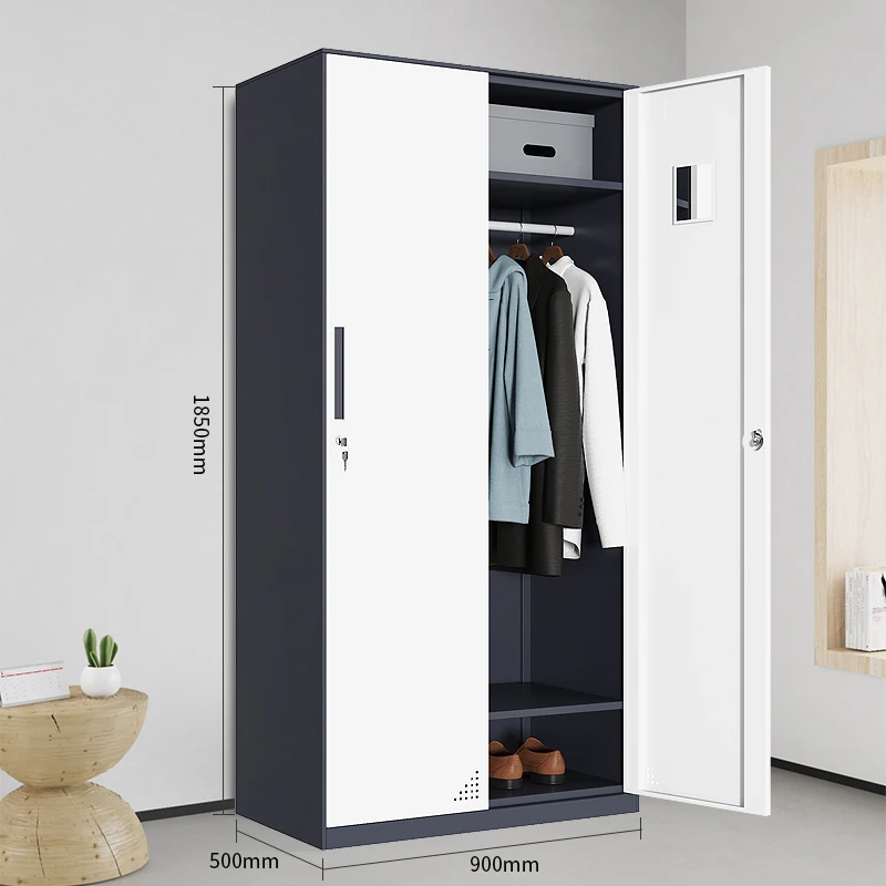 Huiyang Hanging clothes storage cabinet 2 door steel locker wardrobe
