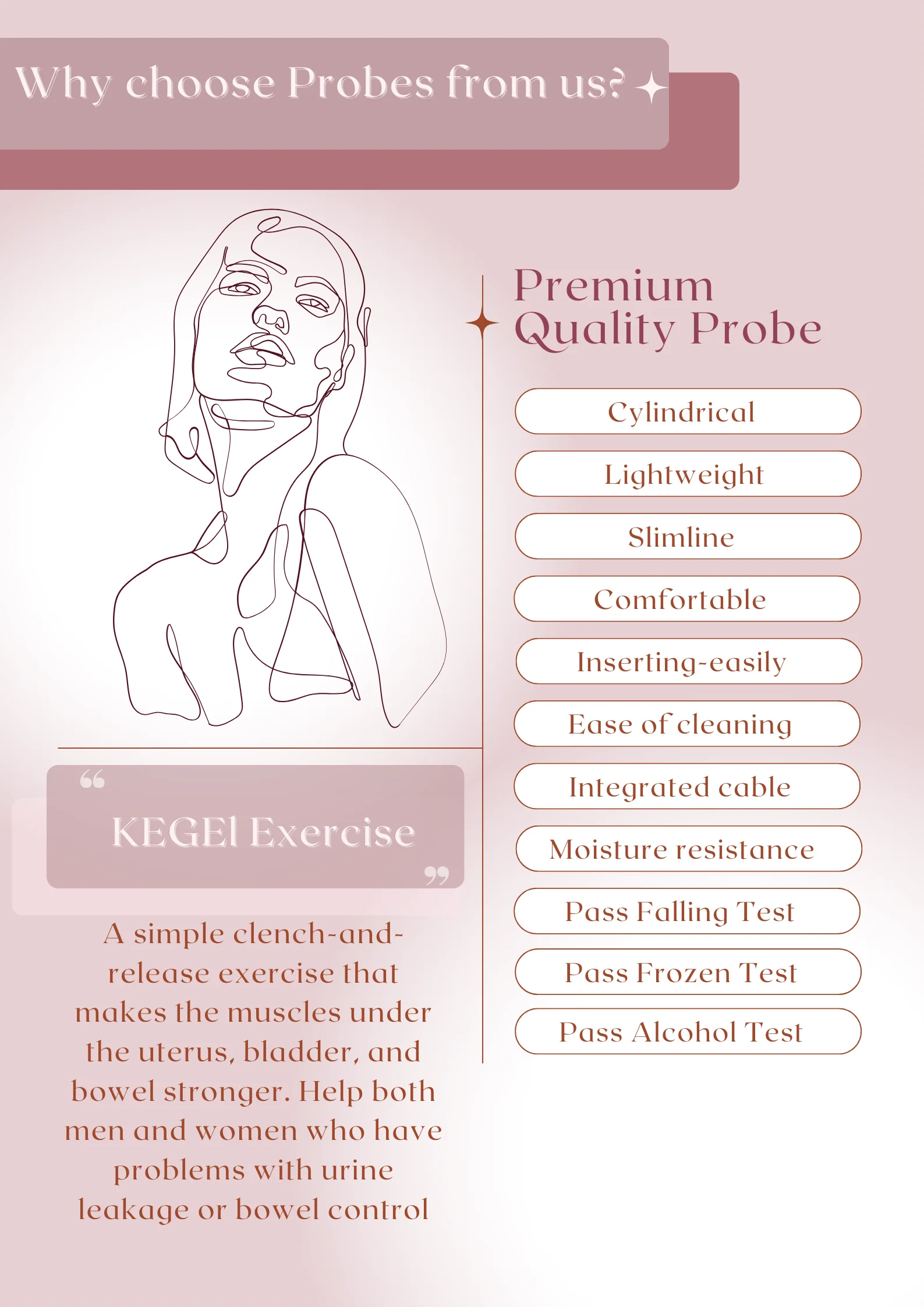 PR-13A+ Medical Kegel Exercise Rectal Probe 1-Year Warranty Steel and ABS Material US Plug Type Class II Instrument