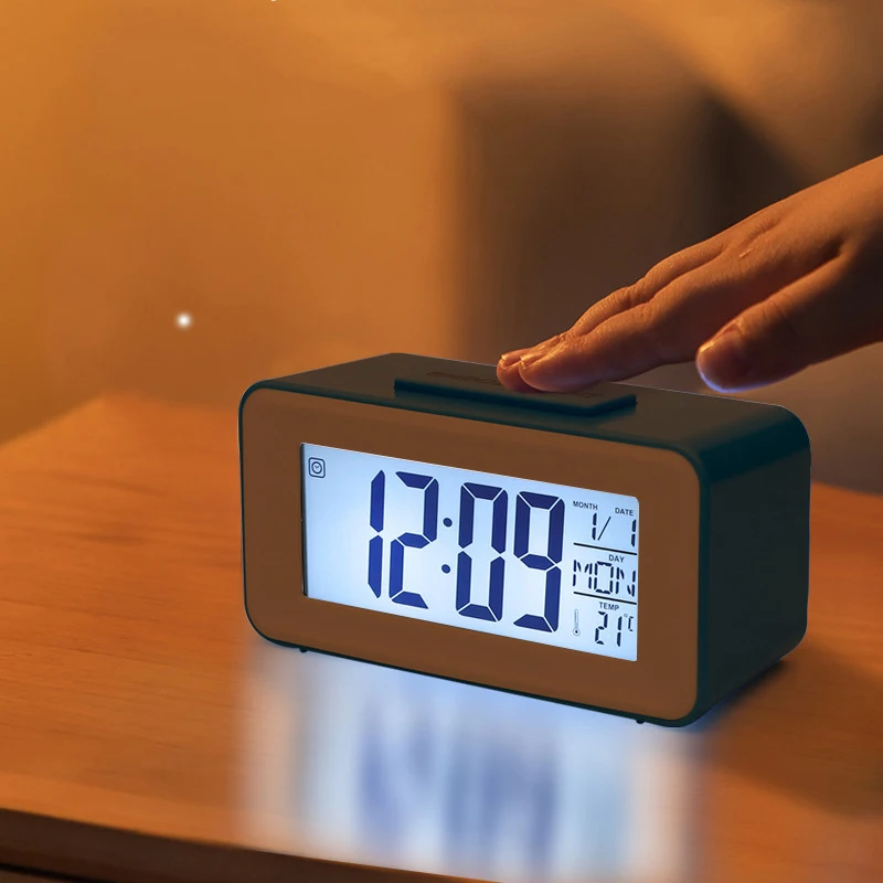 T518 Wholesale Dementia Calendar Date Snooze Small Bedroom Electronic Lcd Day Table Desk Digital Clock