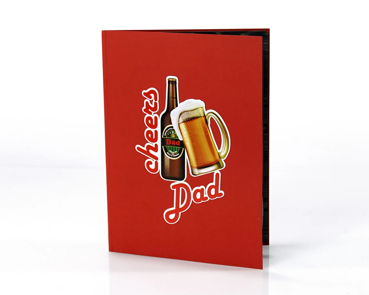 Custom Best Dad In The World with 3D pop up card of beer bottle and beer mug