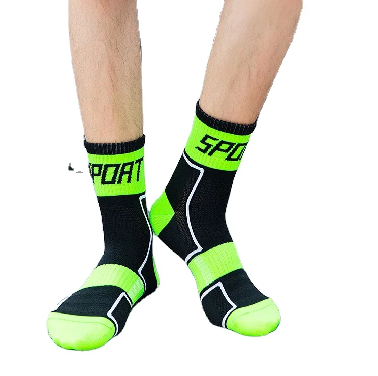 OEM crew men tube Customize knitted embroidered design made custom logo cotton sport athletic Cycling socks