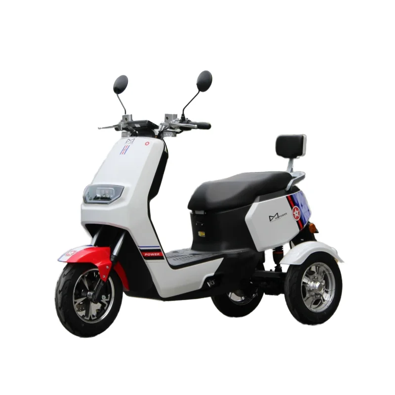 Good Quality 10-Inch Electric Tricycle for Adults 500W 650W 800W 30km/h Speed Open Skd Ckd for Passengers