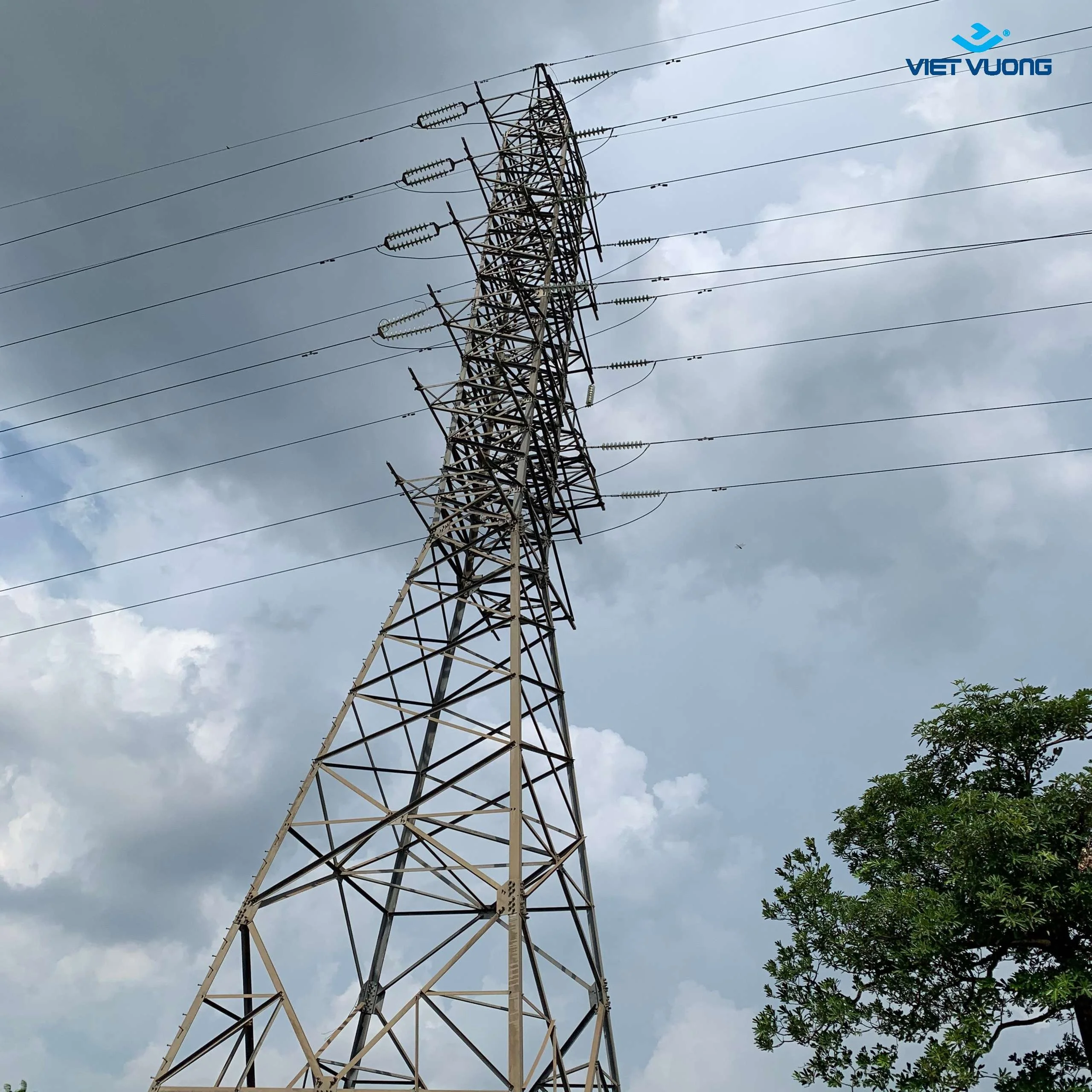 Hot-dipped Galvanizing High voltage power Electric pole transmission Steel Made in Viet Nam