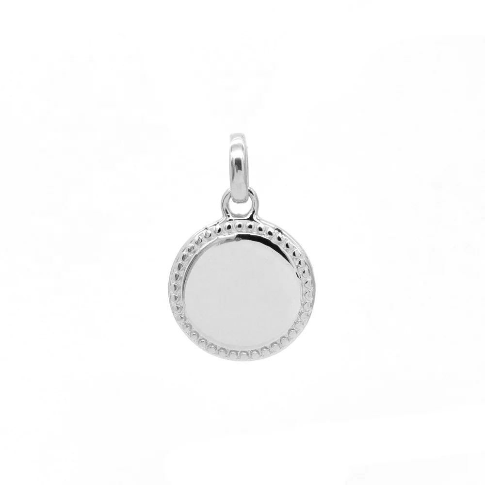 925 Sterling Silver Jewelry Blank Pendant Rhodium Plated Jewelry Silver Disc Pendant Round Engravable Jewelry Women