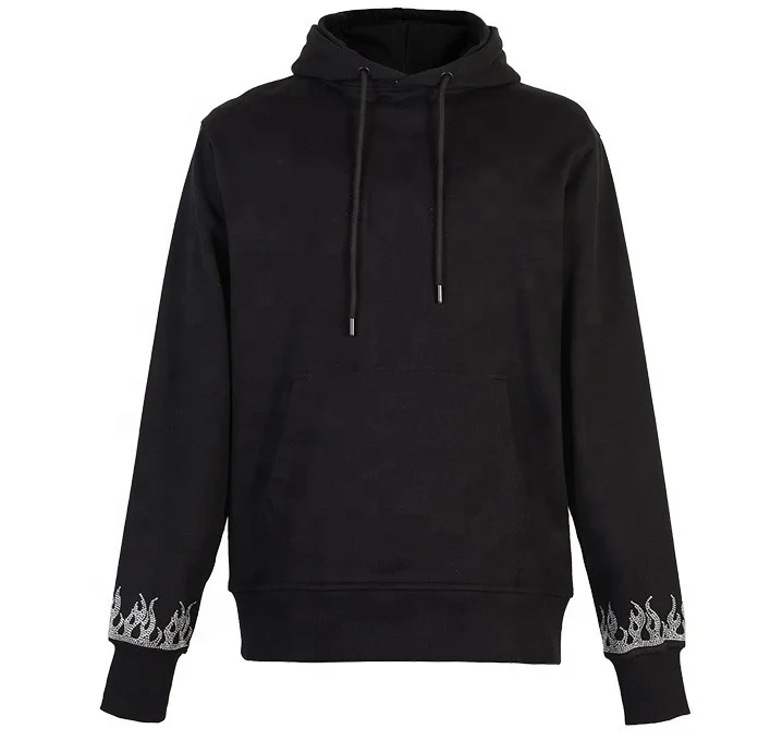 New 2021 Hot Selling Custom skull rhinestone heat transfer hoodie sweatshirt custom rhinestone fashion clothing