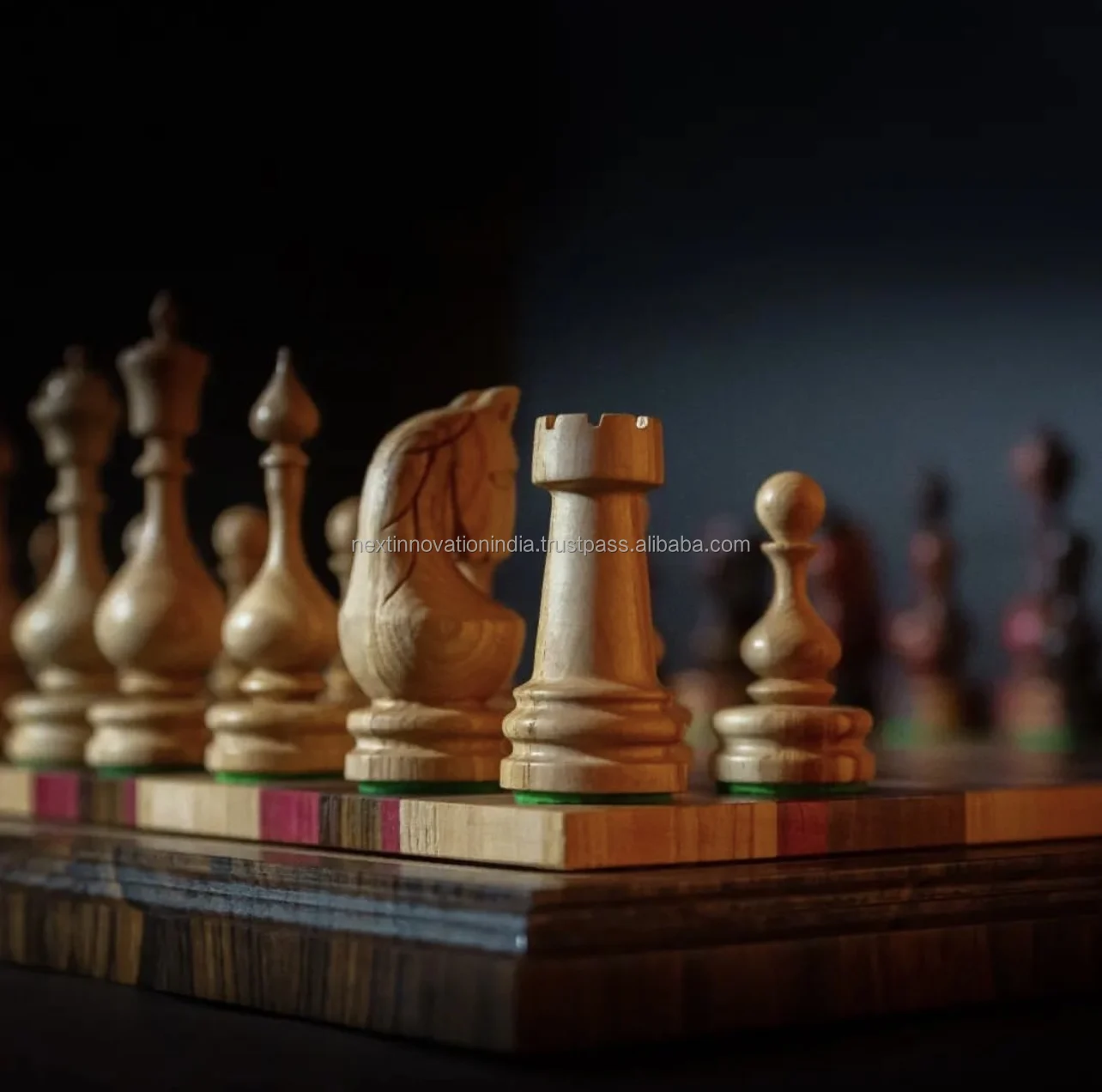 Handmade Real Horn Chess Set  Artisan-crafted Board and Pieces