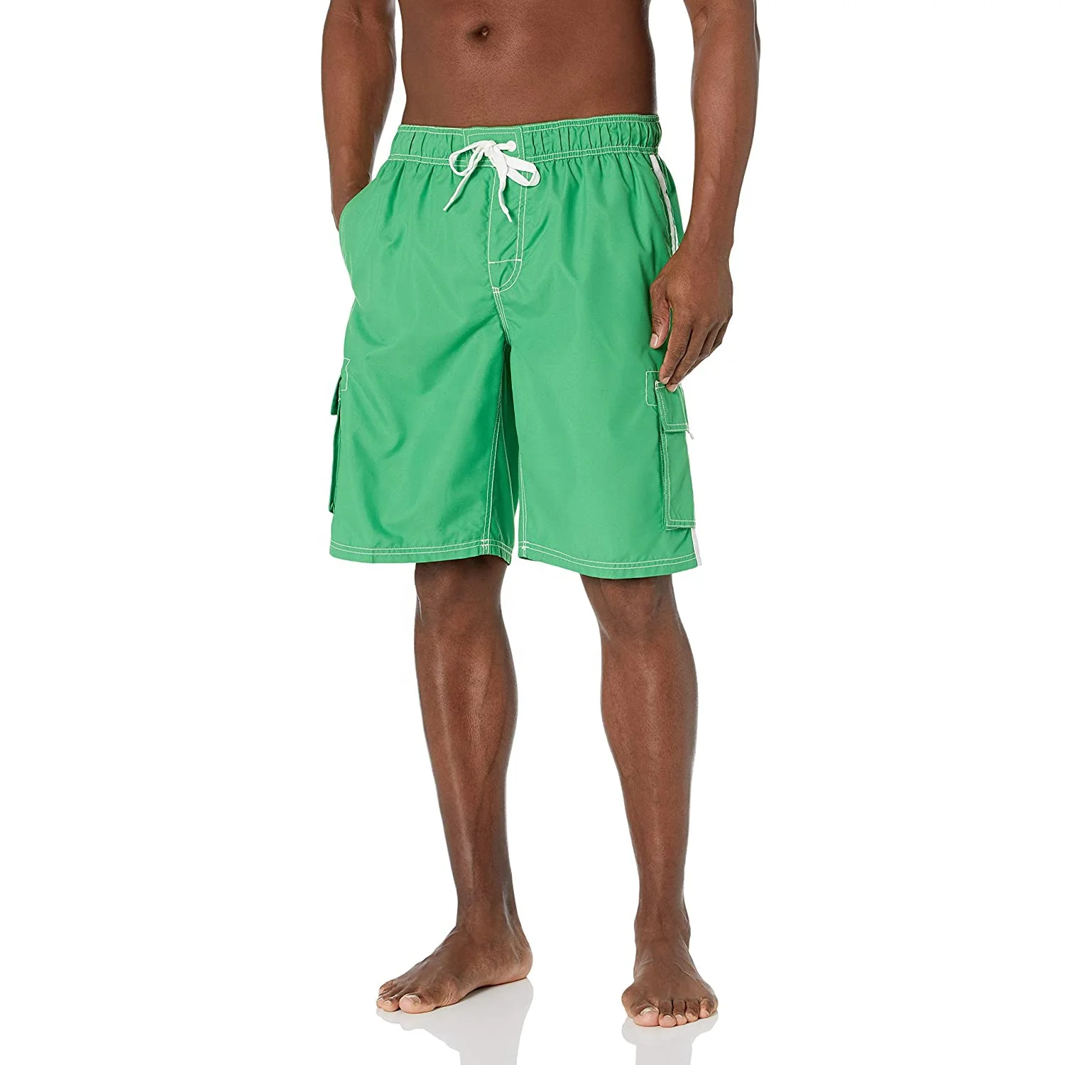 Мужские пляжные шорты с 3D принтом на заказ, со шнуровкой и боковым карманом на молнии