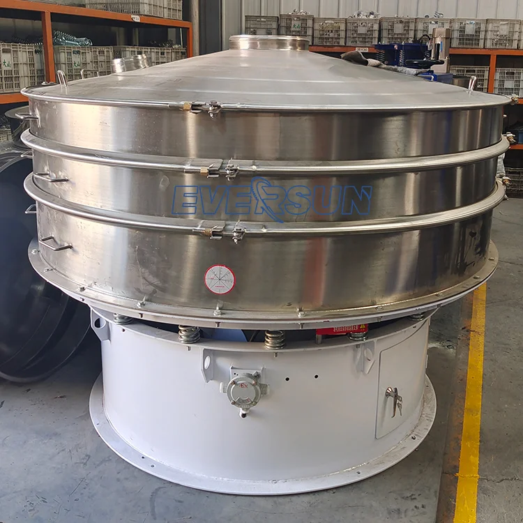 Powder dregs filtering and screening impurity removal multi-layer stainless steel rotary vibrating screen machine