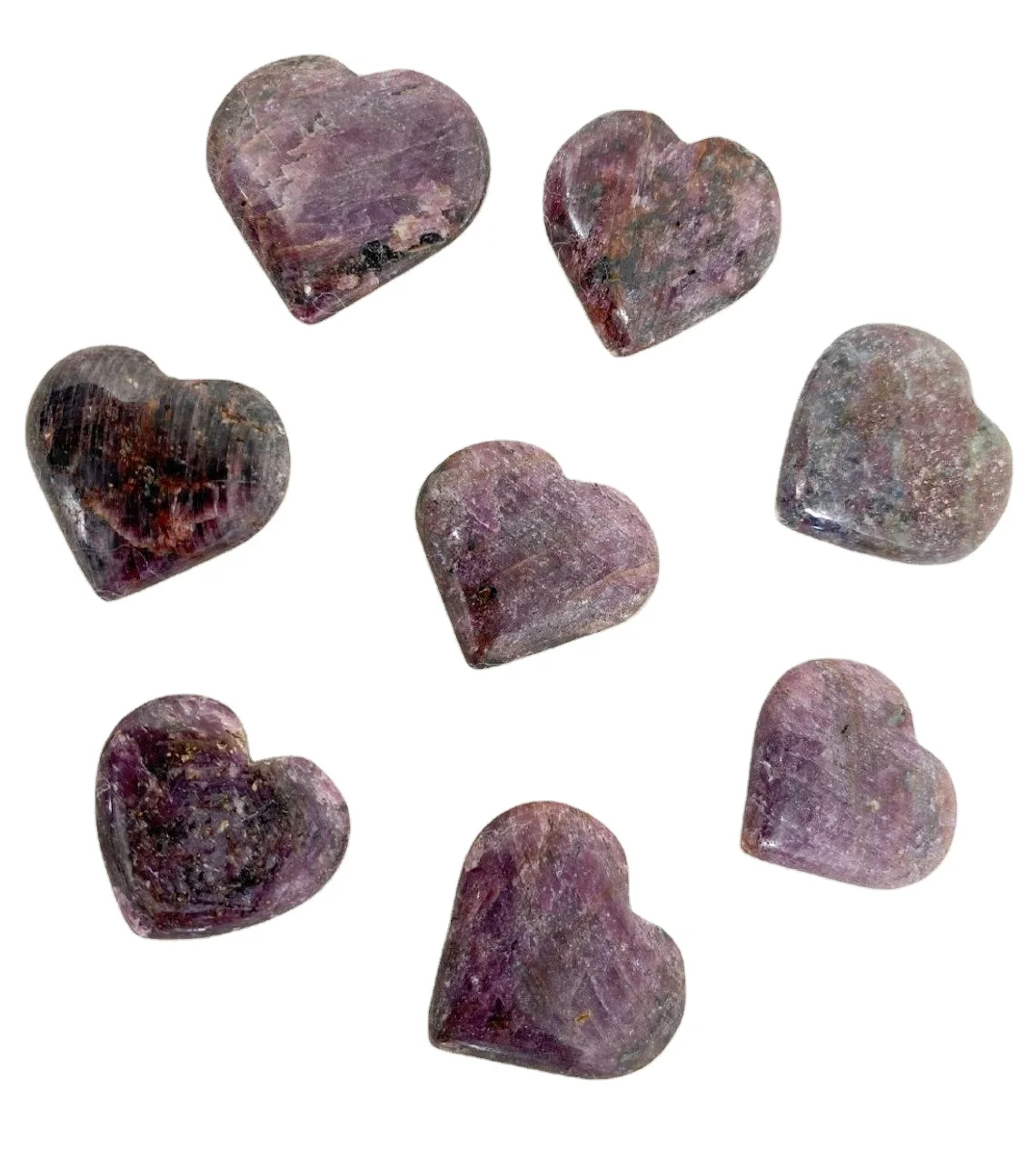 Wholesale NATURAL Gemstone RUBY CORUNDUM HEALING Crystal PUFFY HEART