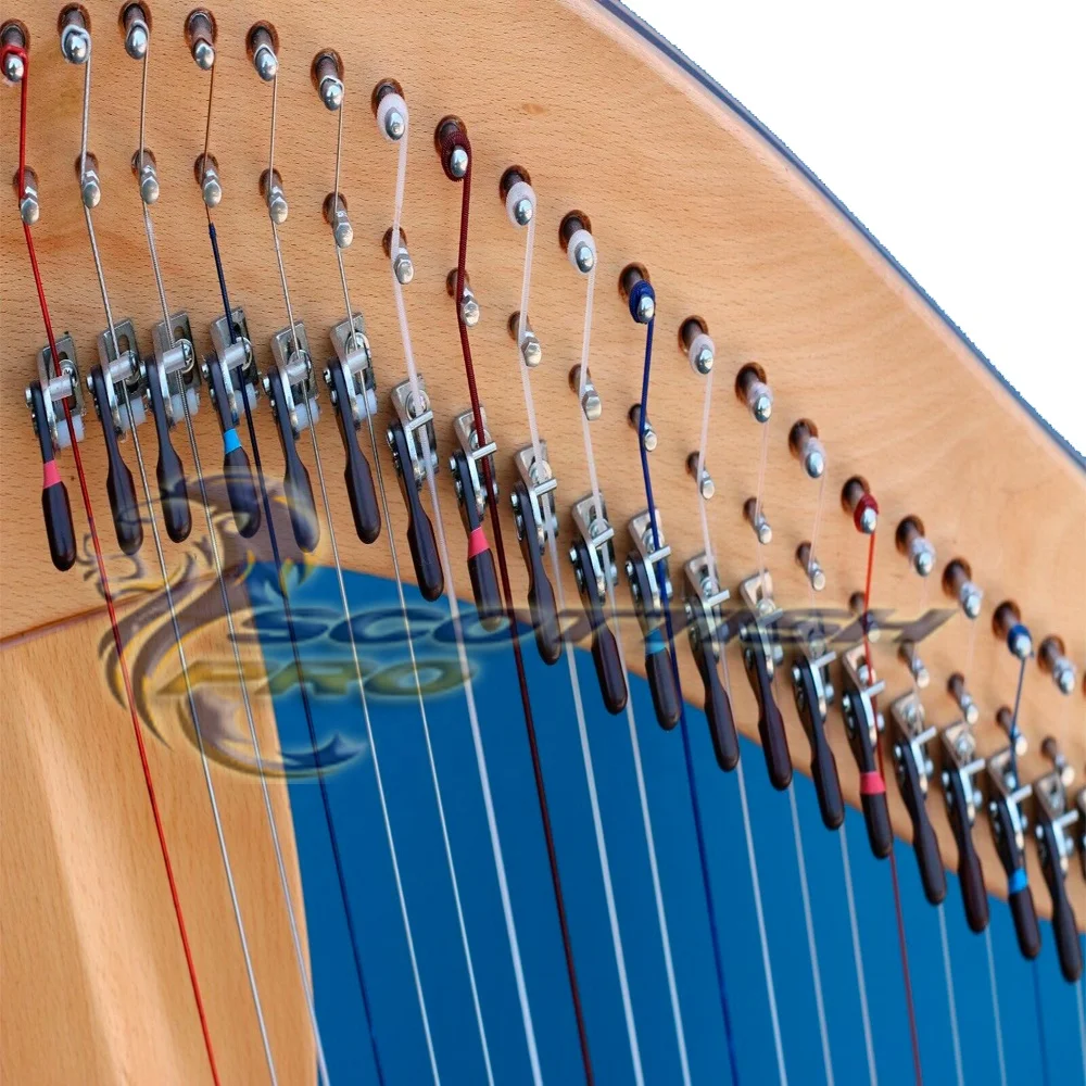  34 струны цветной рычаг Harp лучшее качество натуральный и цвет под заказ твердая древесина harp