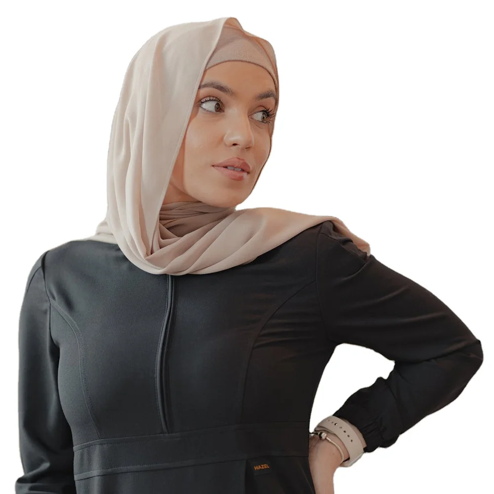 Women Plain Polyester Long Sleeve Kimono Cardigan Islamic Dubai Clothing Muslim Women 2pcs Abaya Scrubs Hospital Uniforms Sets