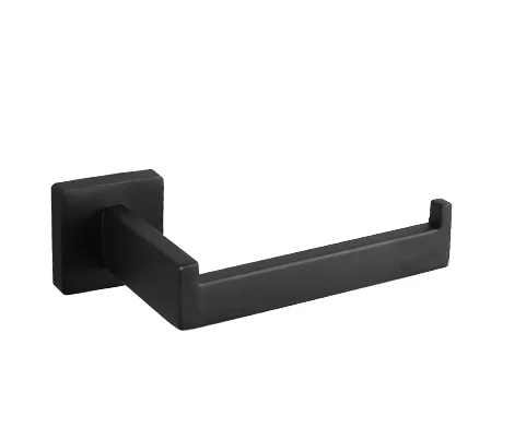 Minimalist Matte Black Stainless Steel Wall Mounted Toilet Tissue Paper Towel Roll Holder for Bathroom