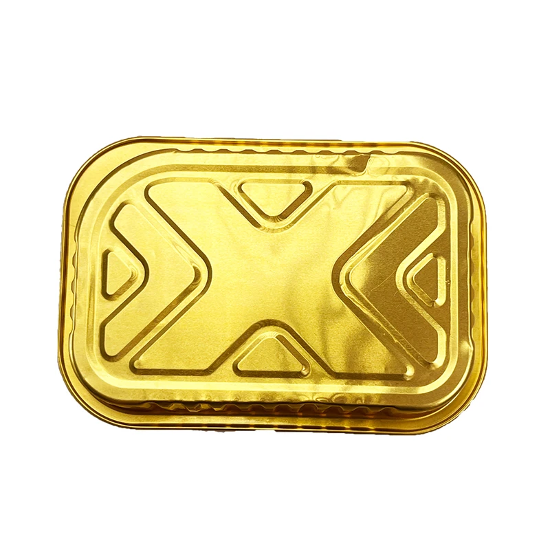 Low Moq Gold Rectangular Aluminum Foil More 20 Sizes Smoothwall  Gold Foil Container Aluminum Food Tray
