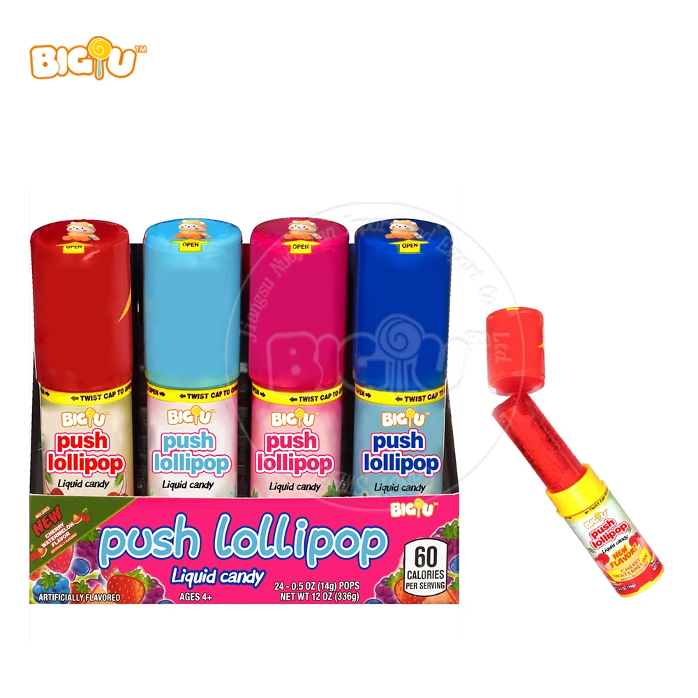 Wholesale imported candy sour fruit favor squeeze sweets liquid jam candy in tube