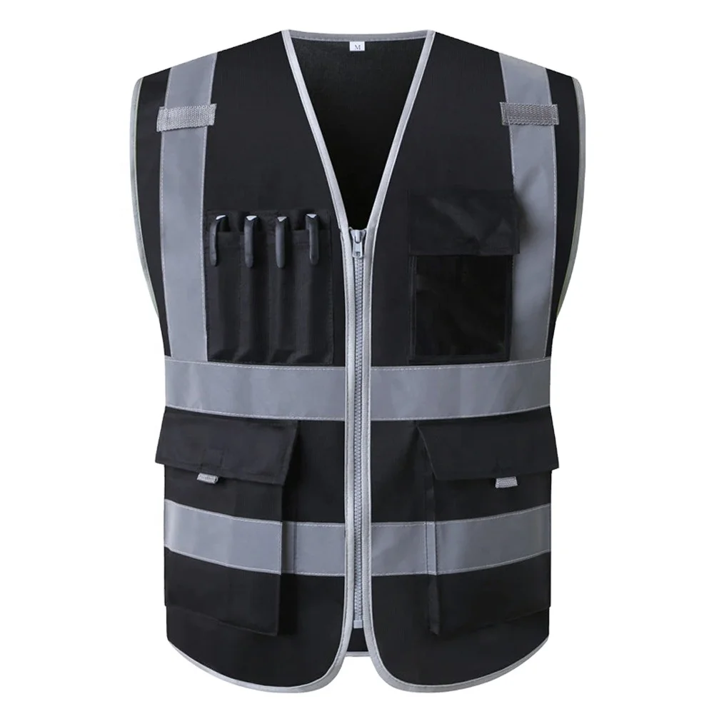 2021 OEM Custom Wholesale High Visibility Safety reflective Vest Black Cheap Reflective Vest Running Vest