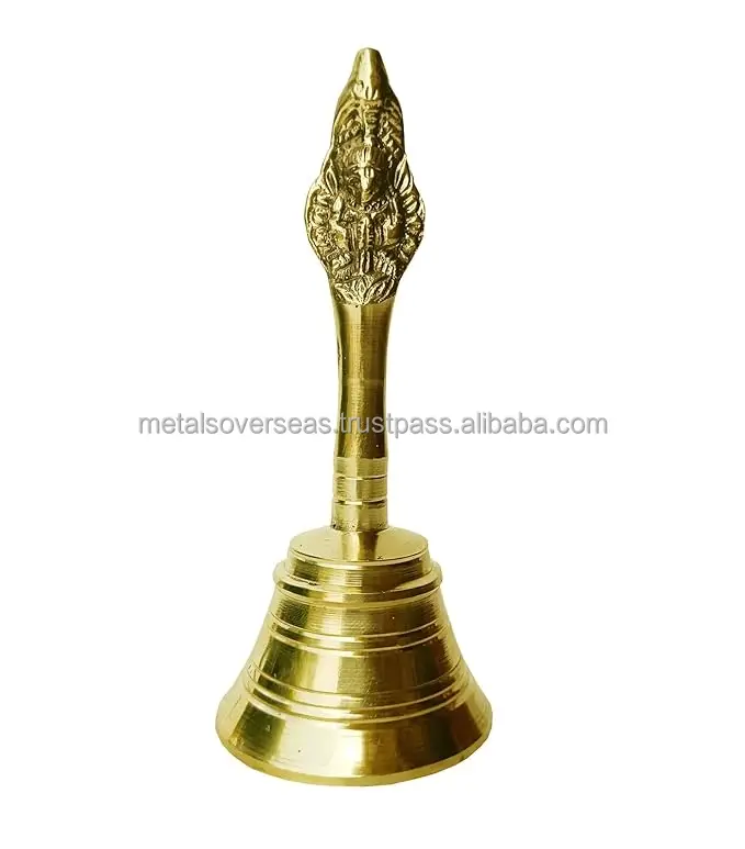 Handicrafts Brass Puja Bell Hindu Pooja Ghanti Bell Temple Bell Article Fine Quality Heavy By Metal Overseas