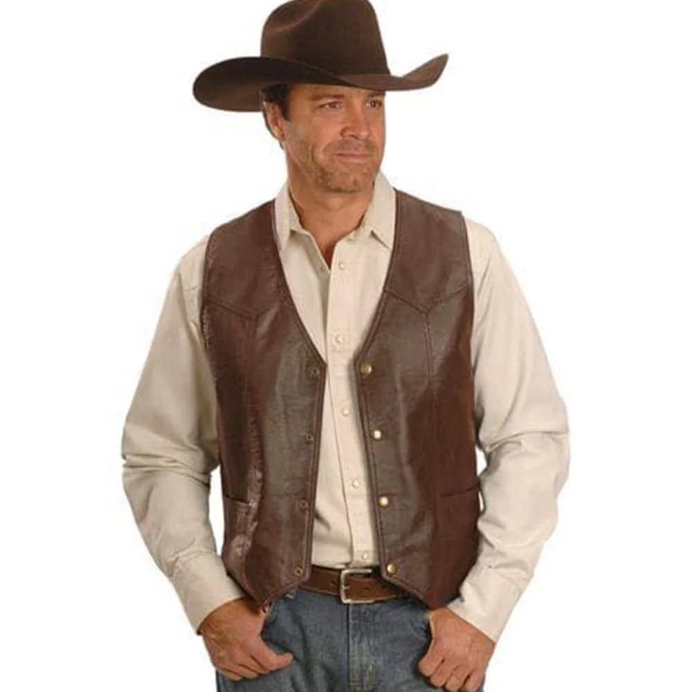 cool fashion snap button mesh lined genuine sheepskin and cowhide leather motorcycle biker vest leather vest