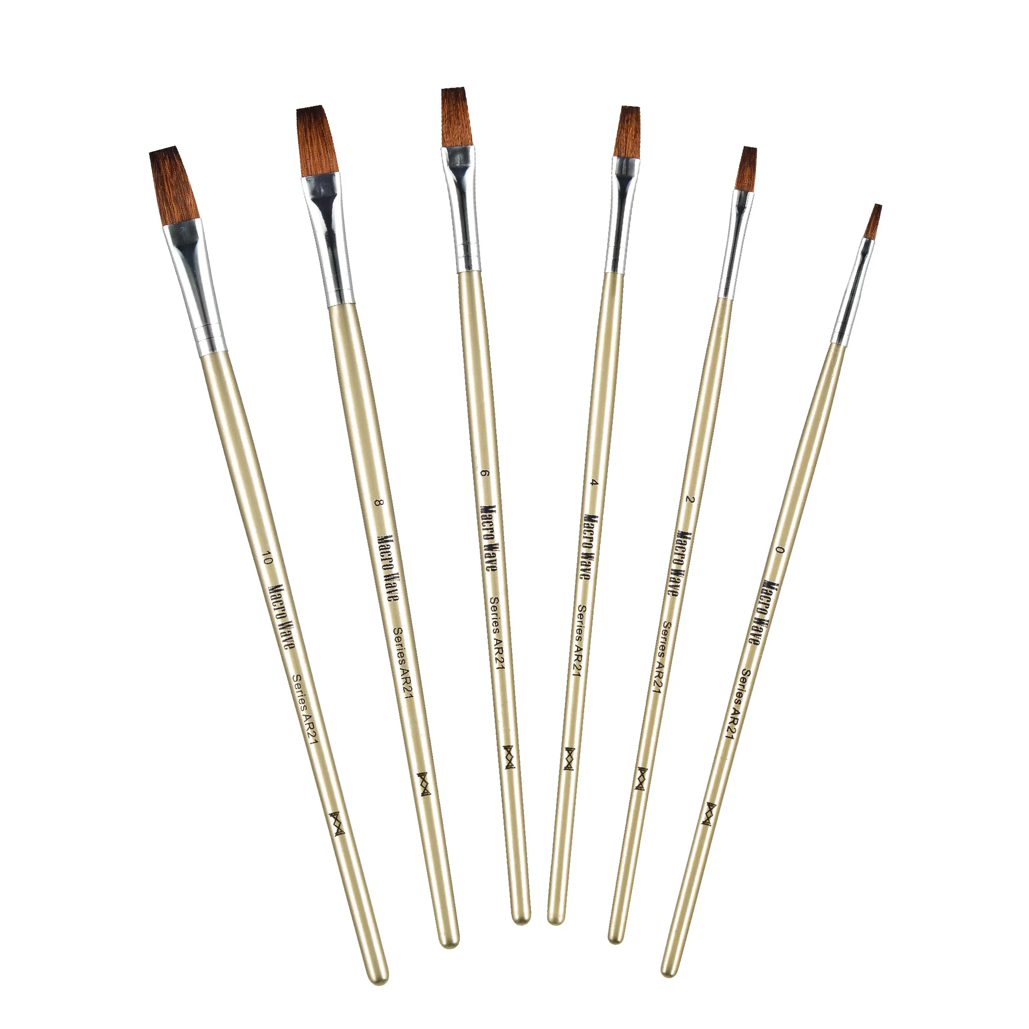 Professional Watercolor Brush With Goat Hair And Golden Varnish Wooden Handle