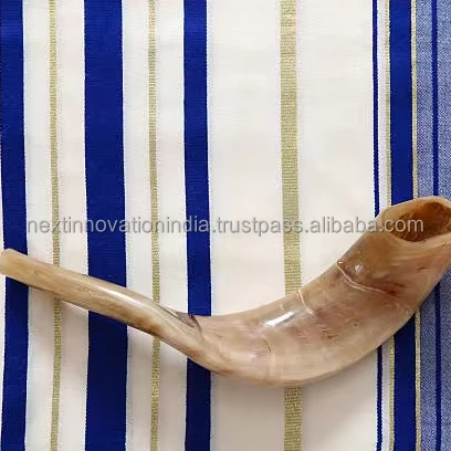 Kosher Kudu Shofar Horn From Israel Authentic Half-Polished Finish Traditional Design