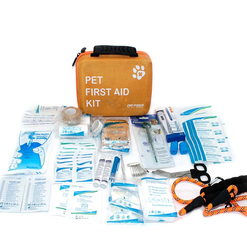 High Quality Pet First Aid Kit Complete Emergency Medical Supplies Dog First Aid Kit with Thermometer